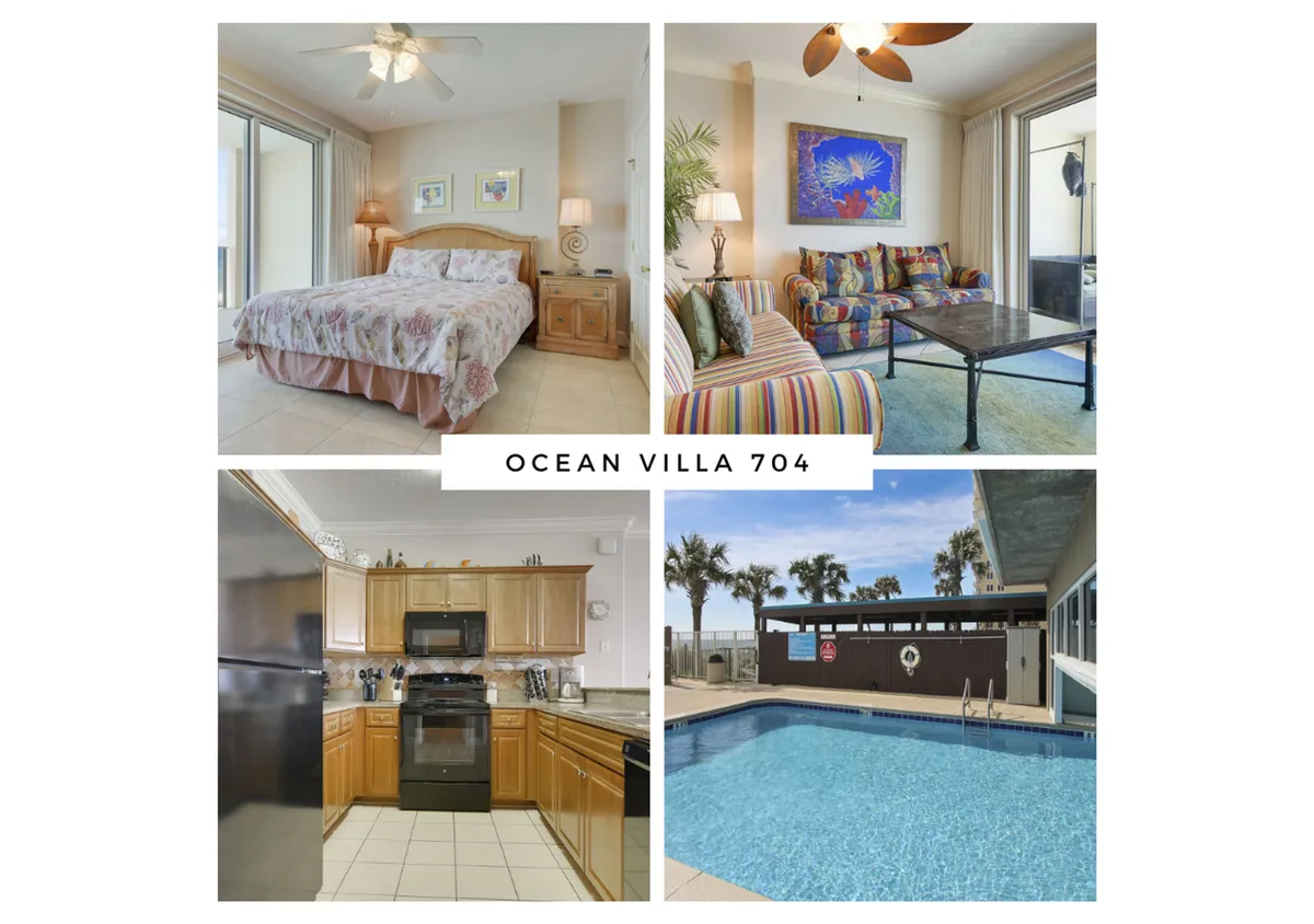 The image features a cheerful, colorful striped sofa paired with a modern coffee table, set within an inviting living space. Floor-to-ceiling sliding glass doors open to a private balcony, letting in abundant natural light and offering glimpses of the ocean beyond. The vibrant decor, wooden-bladed ceiling fan, and seamless indoor-outdoor flow create a breezy, beachy atmosphere perfect for relaxing or connecting with friends and family.